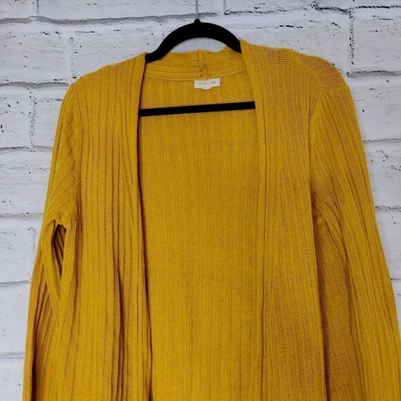 Silence + Noise Women's Mustard Yellow Long-Sleeved Open Cardigan Size Medium - Picture 4 of 12